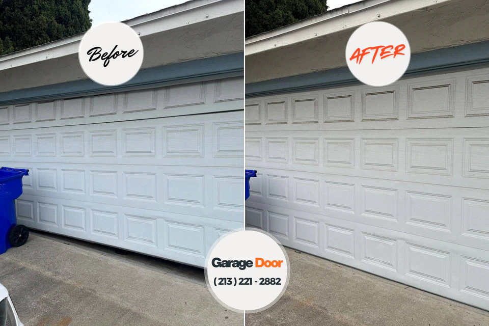 Before and after: garage door repair Ripon, WI